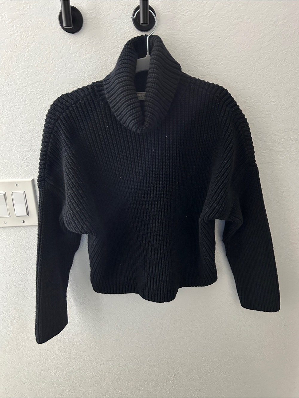 Abercrombie & Fitch Black Ribbed Turtleneck Sweater